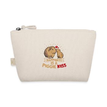 Happiness is a Piggie Kiss Rodent Guniea Pig Cavy - Organic Pouch - nature - Front