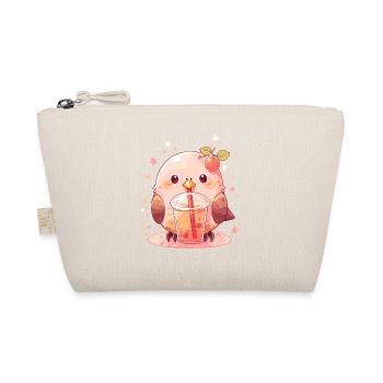 Kawaii Lovebird trinkt Boba Bubble Tea Chibi - Bio-Täschchen - Natur - Vorne