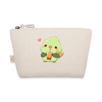 Kawaii Lovebird trinkt Boba Bubble Tea Chibi - Bio-Täschchen - Natur - Vorne