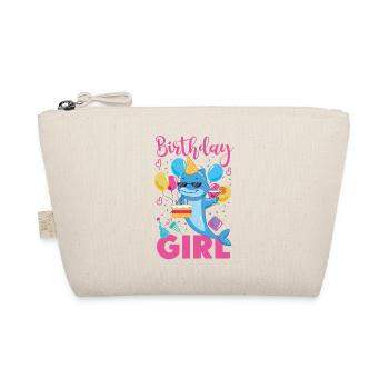 Dolphin Birthday Birthday Girl - Organic Pouch - nature - Front
