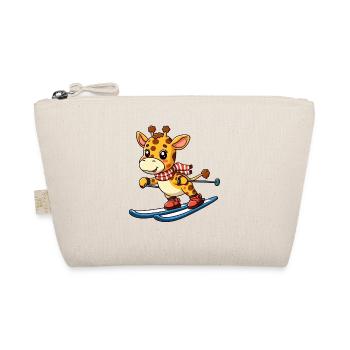 Giraffe skiing on winter holiday - Organic Pouch - nature - Front