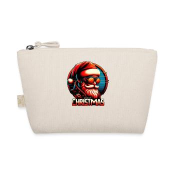 Modern Santa Claus Cyber Punk design Funny Gift - Organic Pouch - nature - Front