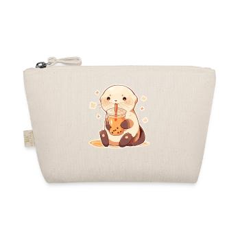 Kawaii Otter trinkt Boba Bubble Tea Chibi - Bio-Täschchen - Natur - Vorne