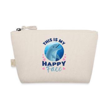 Dolphin This Is My Happy Face - Organic Pouch - nature - Front