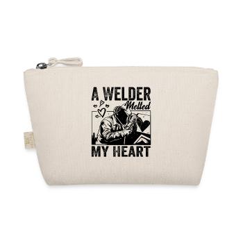 A Welder Melted My Heart Funny Design For Wife - Organic Pouch - nature - Front