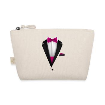Tuxedo design with Pink Bowtie For Weddings And - Organic Pouch - nature - Front