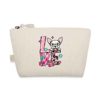 Chihauhau Dog I Love My Dog Valentines Day - Organic Pouch - nature - Front