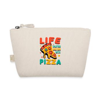 Mit Pizza schmeckt das Leben besser - Bio-Täschchen - Natur - Vorne