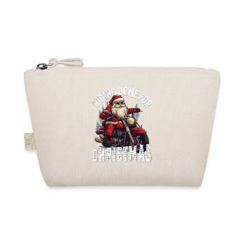 Weihnachtsmann Motorrad Sonnenbrille Weihnachten - Bio-Täschchen - Natur - Vorne