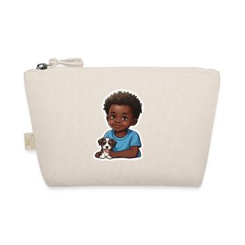 Enfant mignon avec illustration de chien - Trousse biologique - nature - Devant