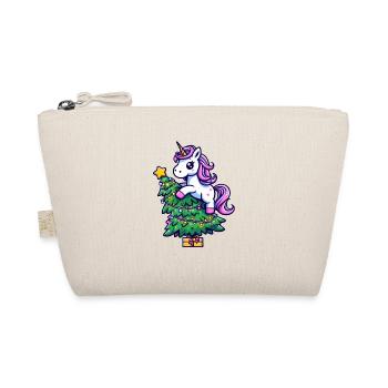 Licorne de Noël - Magique Assis sur le bronzage - Trousse biologique - nature - Devant