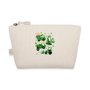 St Patricks Day Kran LKW Bagger Bau Kleeblatt - Bio-Täschchen - Natur - Vorne