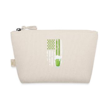 Lucky Green Clover Beer American Flag Happy - Organic Pouch - nature - Front