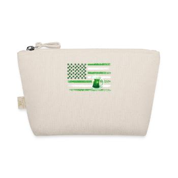 Lucky Green Clover Beer American Flag Happy - Organic Pouch - nature - Front