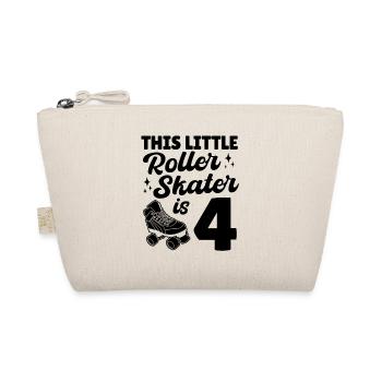 This Little Roller Skater Is 4 Years Old Roller Sk - Organic Pouch - nature - Front