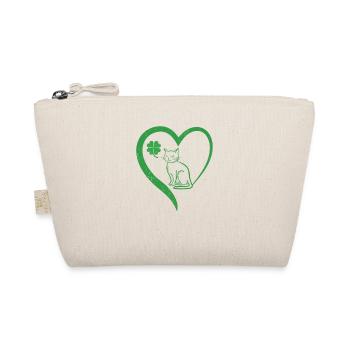 Chat Silhouette Shamrock St Patrick’s Day - Trousse biologique - nature - Devant