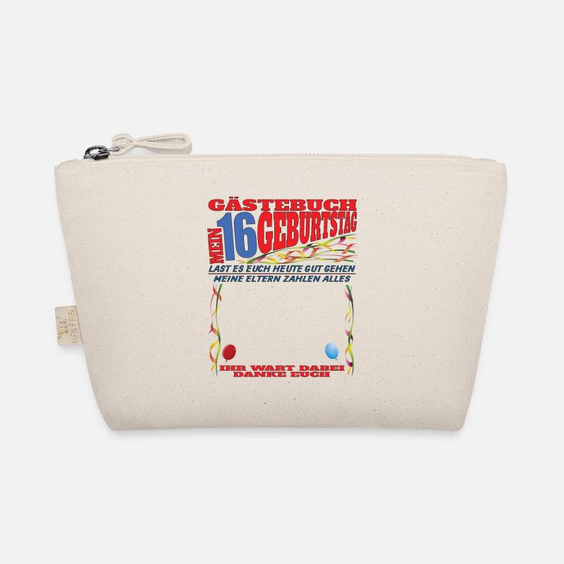 16. Geburtstag Mädchen & Junge Gästebuch - Bio-Täschchen - Natur