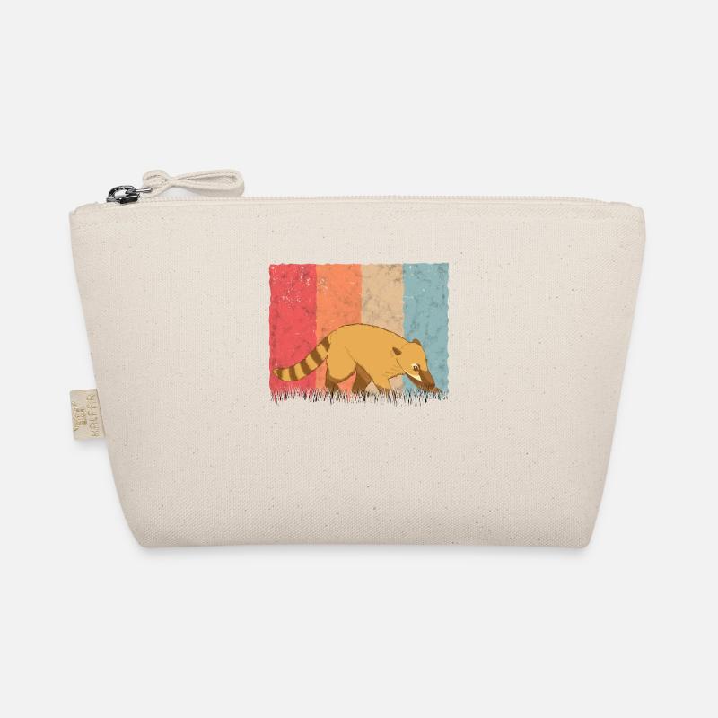 Nasenbär Retro Coati Vintage - Bio-Täschchen - Natur
