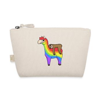 Alpaca Sloth Rainbow Christmas - Organic Pouch - nature - Front