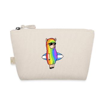 Alpaca Rainbow Christmas - Organic Pouch - nature - Front