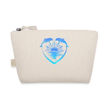 Dolphin Heart Sunset - Organic Pouch - nature - Front