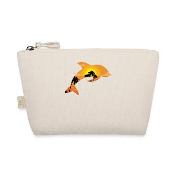 Dolphin Palm Tree Sunset - Organic Pouch - nature - Front