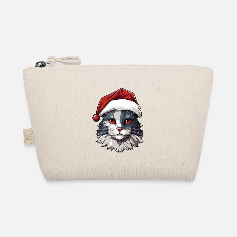 Cat Head Christmas Xmas Organic Pouch