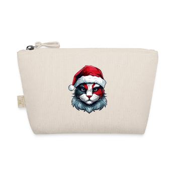 Katze Kopf Weihnachten Xmas Porträt - Bio-Täschchen - Natur - Vorne