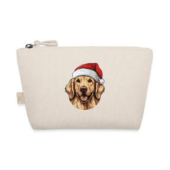 Golden Retriever Dog Head Christmas Xmas - Organic Pouch - nature - Front