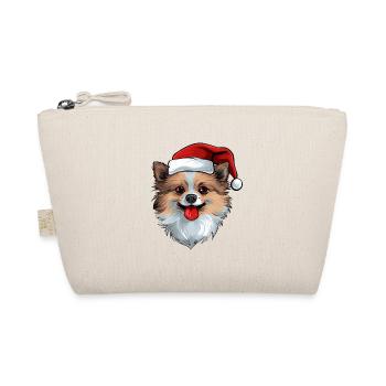 Pomeranian Dog Head Christmas Pomeranian - Organic Pouch - nature - Front