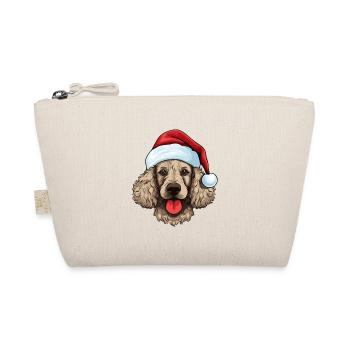 Pudel Hund Kopf Weihnachten Xmas - Bio-Täschchen - Natur - Vorne
