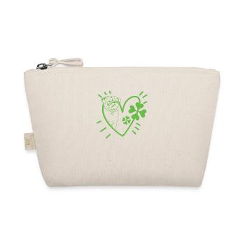 Irish Pug Face Shamrock Shamrock - Organic Pouch - nature - Front