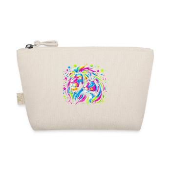 Löwe und Löwin Kunst Tierliebhaber Bunt Löwe - Bio-Täschchen - Natur - Vorne