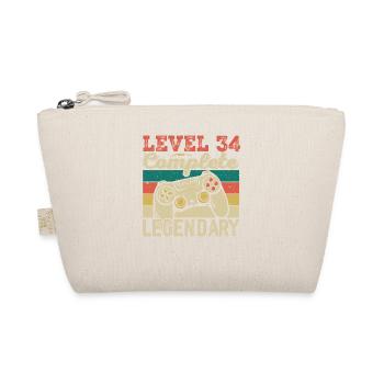 Level 34 Complete, 34th Birthday Gift - Organic Pouch - nature - Front