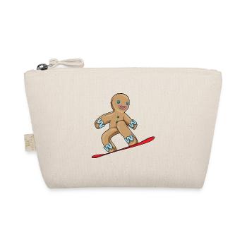 Gingerbread Man Christmas Snowboard - Organic Pouch - nature - Front
