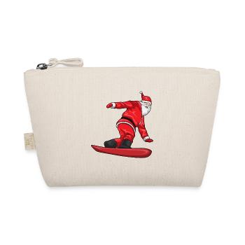 Santa Claus Christmas Snowboard - Organic Pouch - nature - Front