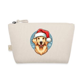 Niedlicher Golden Retriever Weihnachtsmann - Bio-Täschchen - Natur - Vorne