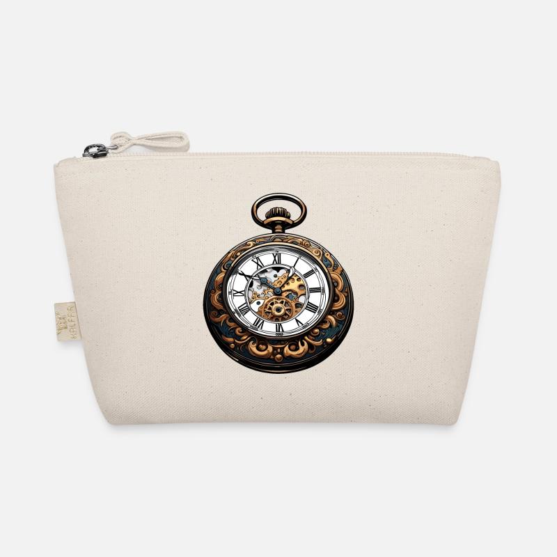 Clock / Movement / Time / Hands / Time / Antique Organic Pouch