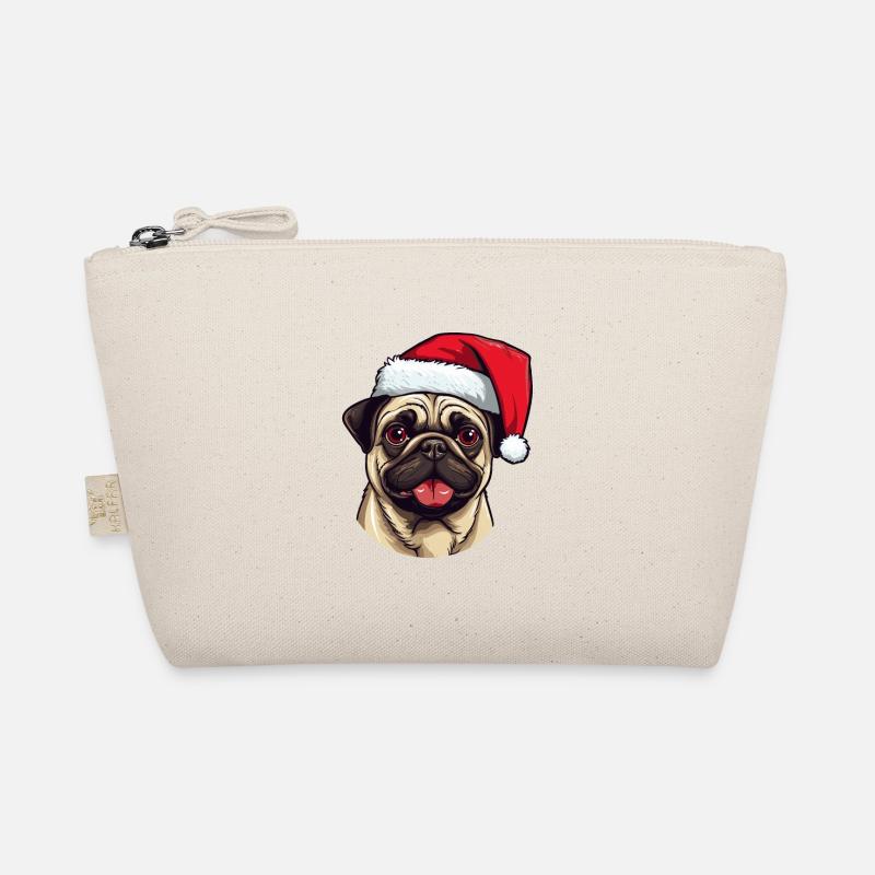 Pug Dog Pug Christmas Head Organic Pouch