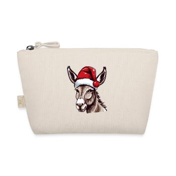 Donkey Christmas Animal Head - Organic Pouch - nature - Front