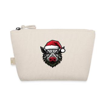 Wild Boar Christmas Animal Head - Organic Pouch - nature - Front
