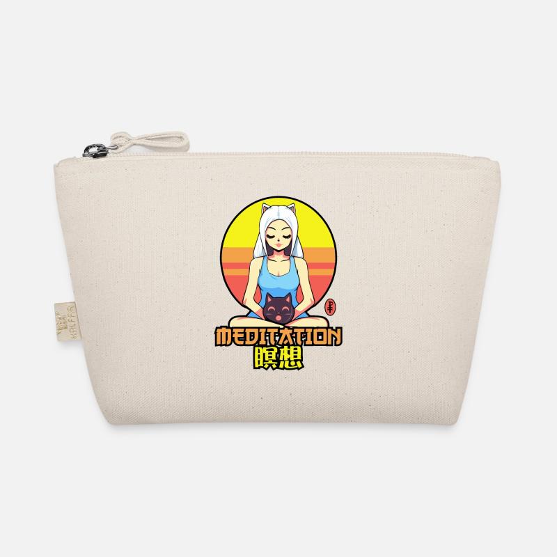 Katzen Mädchen und eine schnurrende Katze in Medit Bio-Täschchen