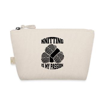 Knitting Seamstress Tailor Knitter Crochet - Organic Pouch - nature - Front