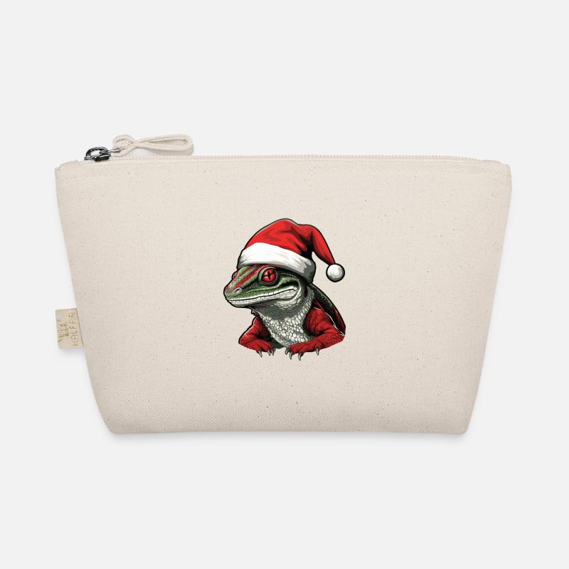 LizardChristmas Animal Head Lizard Organic Pouch