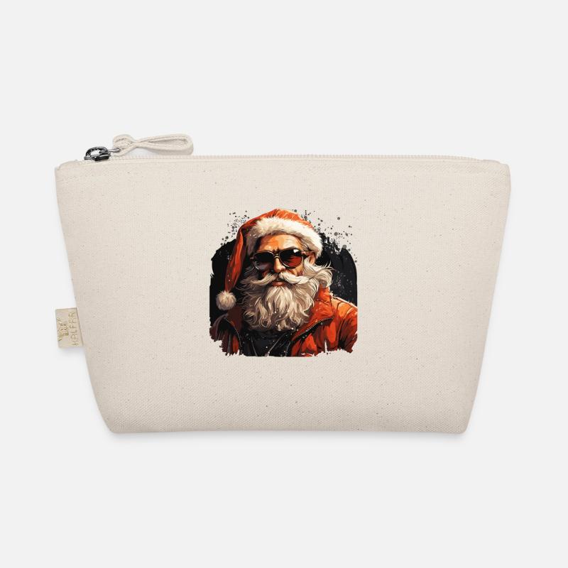 Lustiger Cooler Weihnachtsmann mit Sonnenbrille Bio-Täschchen