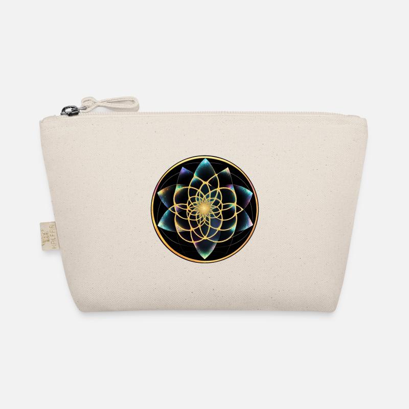 Goldenes Mandala Geometrie - Bio-Täschchen - Natur