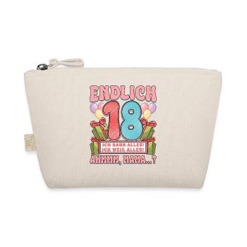 Endlich 18 Ich Kann Alles Ich Weiß Alles - Bio-Täschchen - Natur - Vorne