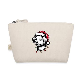 Adorable chien Noël lumières chapeau de Père Noël - Trousse biologique - nature - Devant