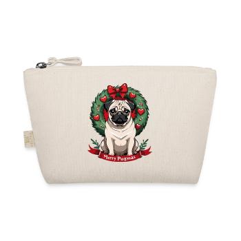 Merry Pugging Christmas Dog Santa Pug Xmas Merry - Organic Pouch - nature - Front