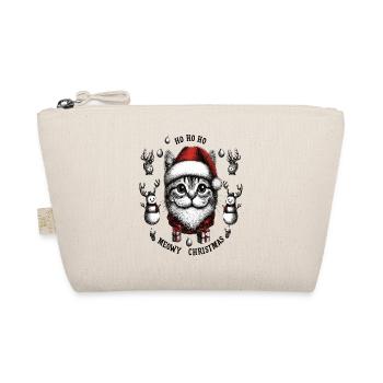Katze als Weihnachtsmann, Miauy Christmas - Bio-Täschchen - Natur - Vorne